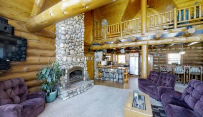Lakefront Log Home For Sale 7214 N Sand Lake Drive, Irons, MI 49644 3D Model
