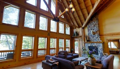 Luxury Lakefront Log Home For Sale:  11240 S OAK Drive, Delton, MI 49046  Clint Maki, Broker  616-837-7630 3D Model